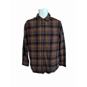 NWT Eddie Bauer Men's S 100% Cotton Flannel Shirt Night Sky Ohio Plaid NEW
